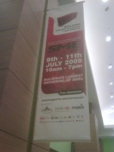 The huge banner at the Atrium of Mid Valley Exhibition Centre. We had to literally fight with the hall owner (Mid Valley) to get this banner moved here from inside the Hall.
